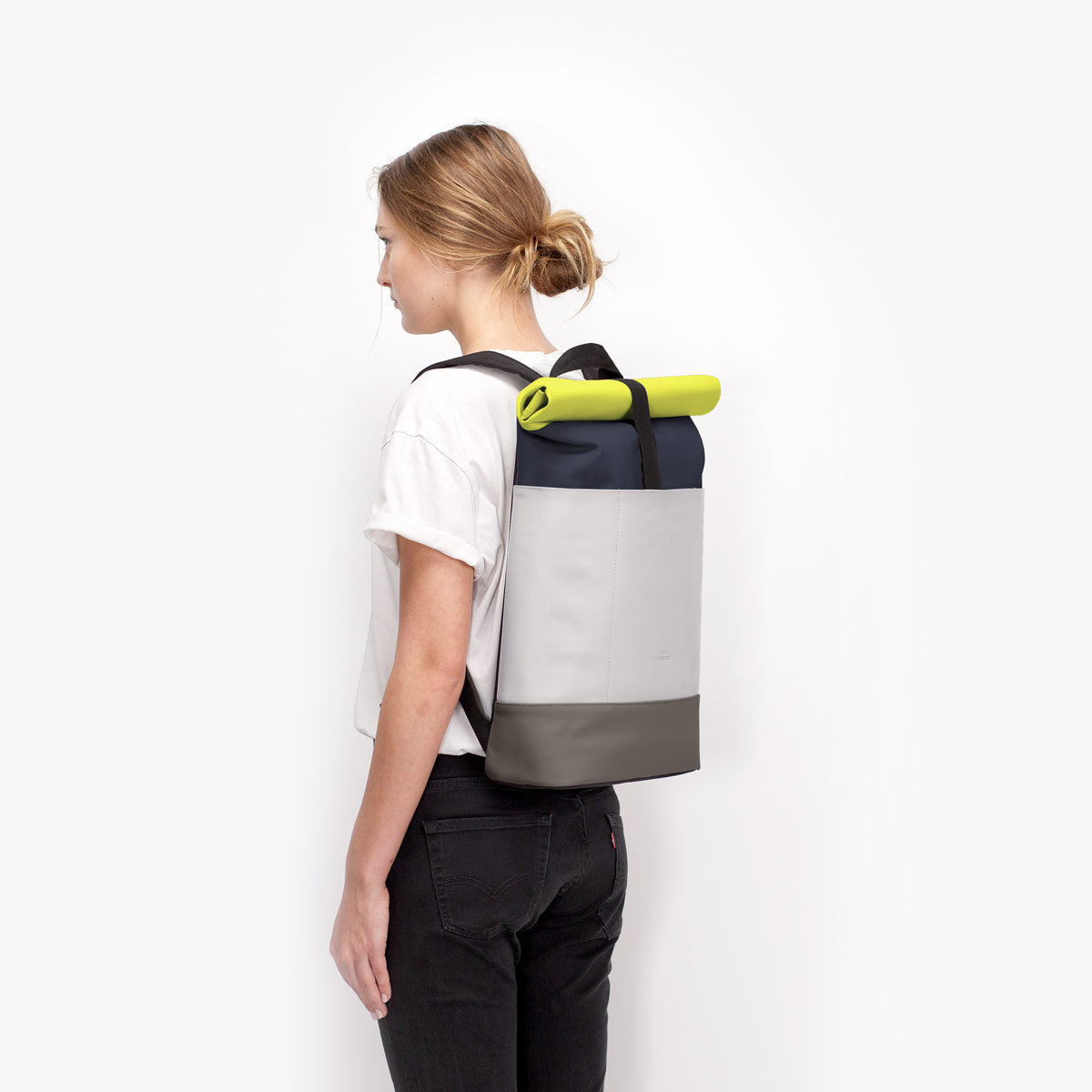 Hajo Roll-Top Backpack - Dark Navy - Light Grey / Medium