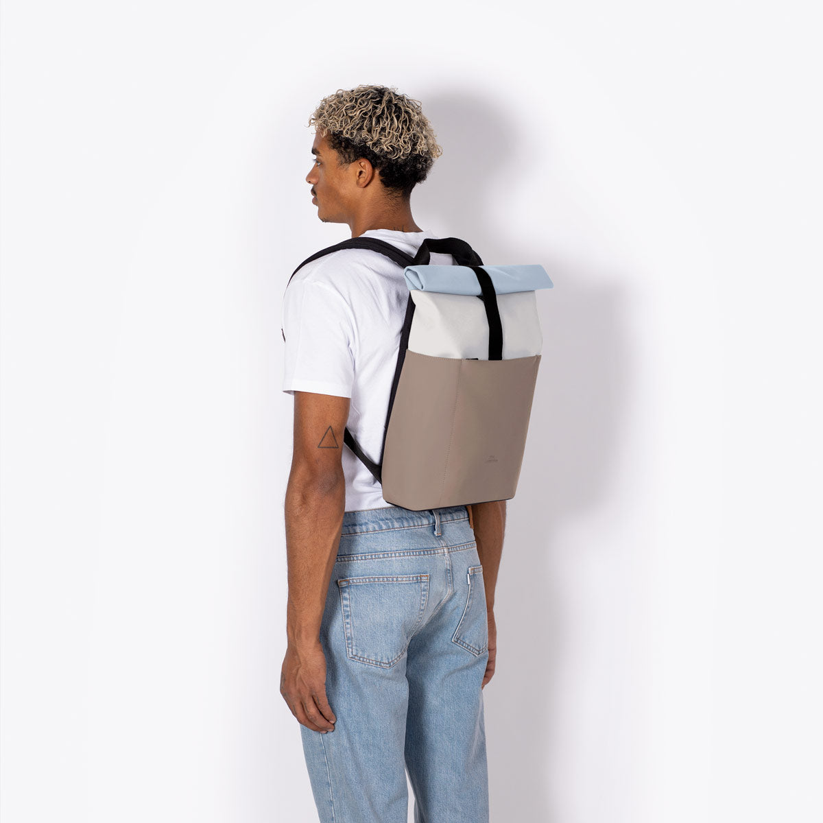 Hajo Roll-Top Backpack - Glacier Grey - Dark Sand / Mini
