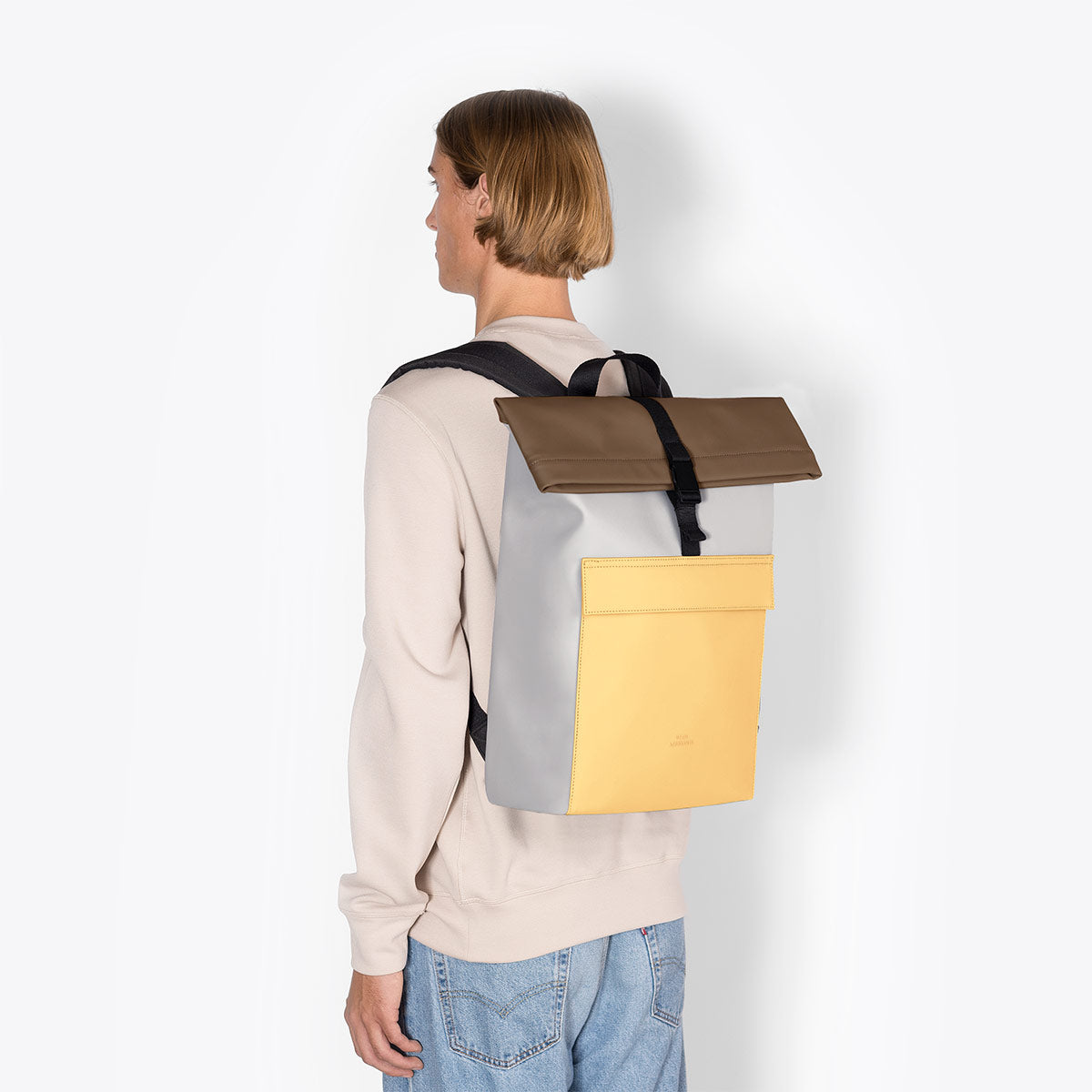 Jannik Roll-Top Backpack - Glacier Grey - Lemon / Medium