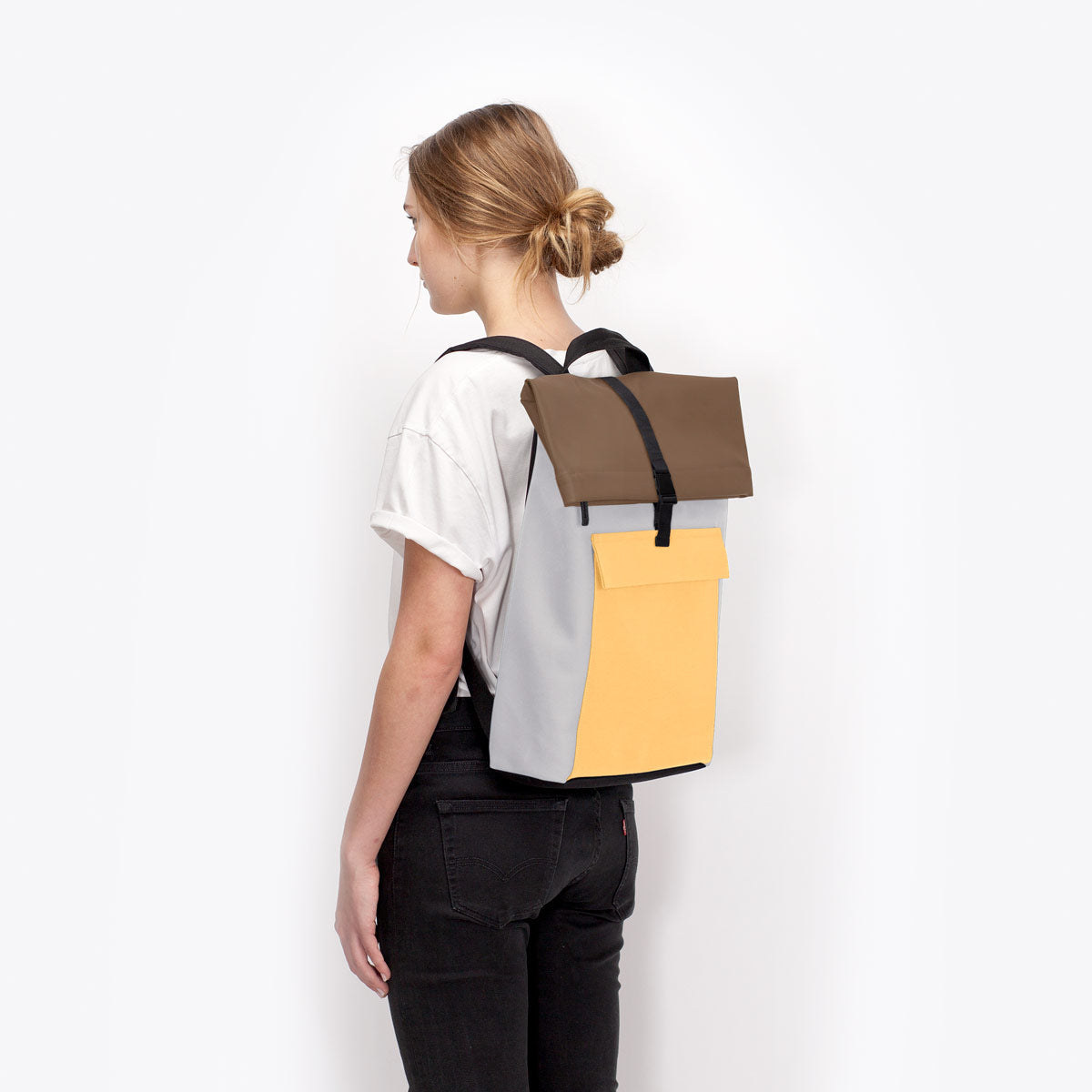 Jannik Roll-Top Backpack - Glacier Grey - Lemon / Medium