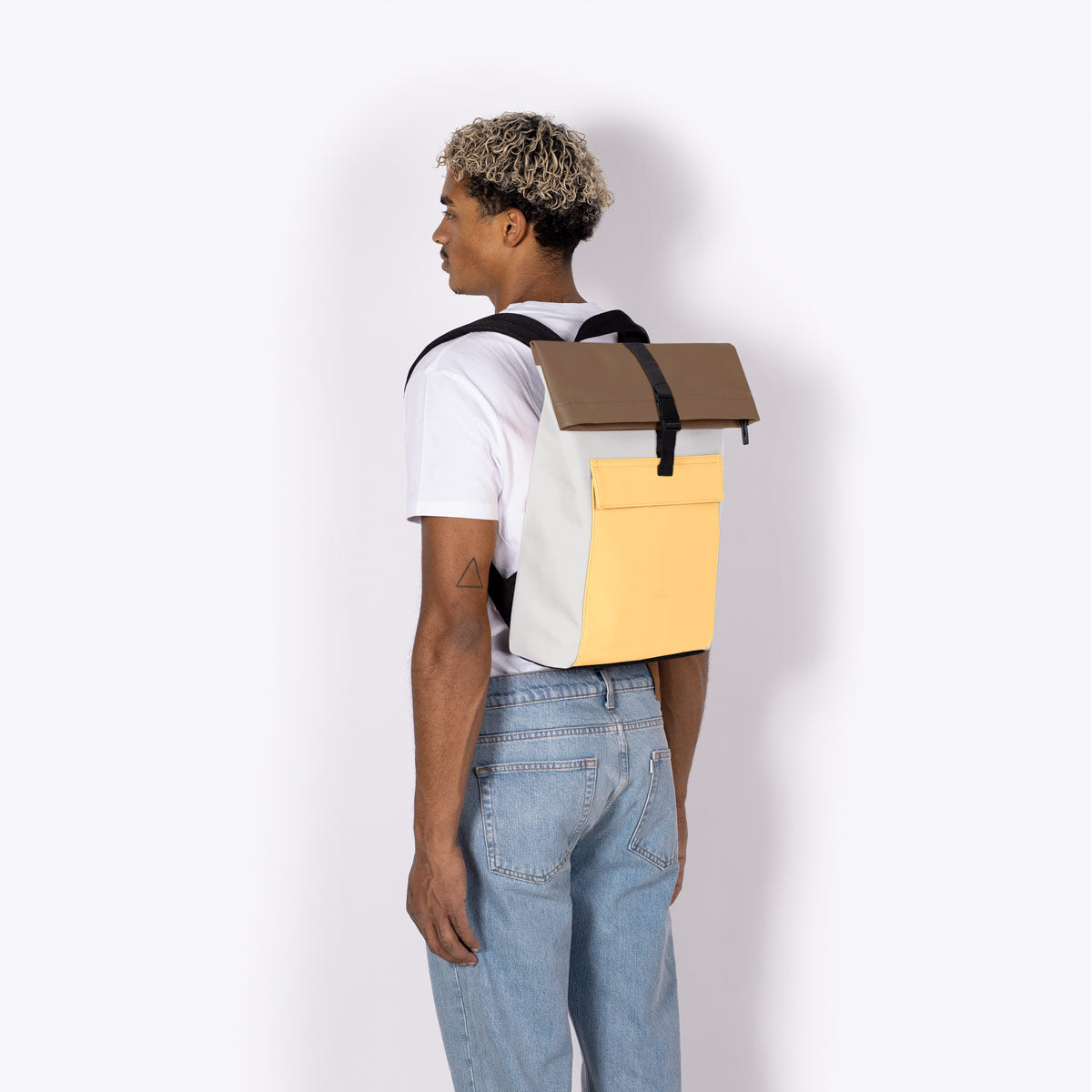 Jannik Roll-Top Backpack - Glacier Grey - Lemon / Mini