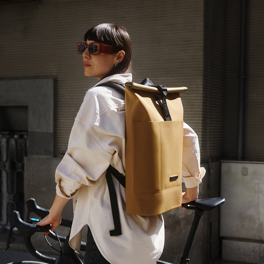 Hajo Roll-Top Backpack - Dark Sand Reflective / Medium